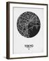 Tokyo Street Map Black on White-null-Framed Art Print
