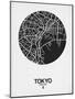 Tokyo Street Map Black on White-null-Mounted Art Print