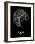 Tokyo Street Map Black-null-Framed Art Print