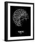 Tokyo Street Map Black-null-Framed Art Print