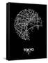 Tokyo Street Map Black-NaxArt-Framed Stretched Canvas