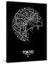 Tokyo Street Map Black-NaxArt-Stretched Canvas