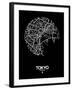 Tokyo Street Map Black-NaxArt-Framed Art Print