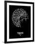 Tokyo Street Map Black-NaxArt-Framed Art Print