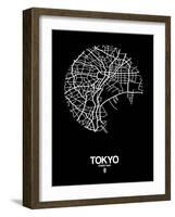 Tokyo Street Map Black-NaxArt-Framed Art Print