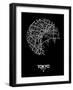 Tokyo Street Map Black-NaxArt-Framed Art Print