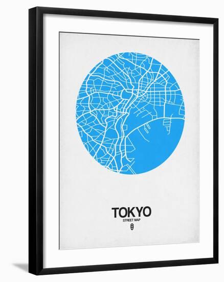 Tokyo Street Map Blue-NaxArt-Framed Art Print