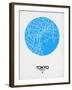 Tokyo Street Map Blue-NaxArt-Framed Art Print