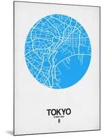 Tokyo Street Map Blue-NaxArt-Mounted Art Print