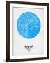 Tokyo Street Map Blue-NaxArt-Framed Art Print