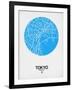 Tokyo Street Map Blue-NaxArt-Framed Art Print