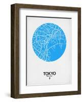 Tokyo Street Map Blue-NaxArt-Framed Art Print