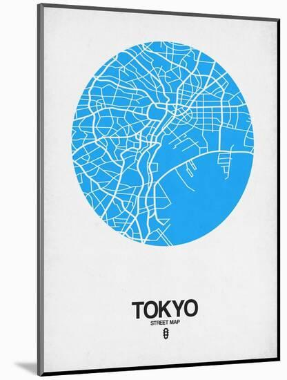 Tokyo Street Map Blue-NaxArt-Mounted Art Print