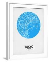 Tokyo Street Map Blue-null-Framed Art Print