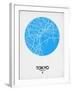 Tokyo Street Map Blue-null-Framed Art Print