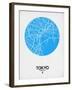 Tokyo Street Map Blue-null-Framed Art Print