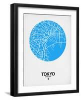 Tokyo Street Map Blue-null-Framed Art Print