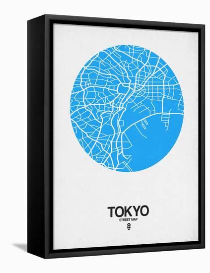 Tokyo Street Map Blue-null-Framed Stretched Canvas