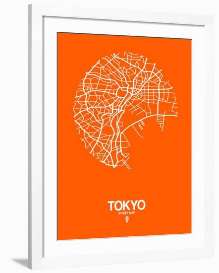 Tokyo Street Map Orange-NaxArt-Framed Art Print