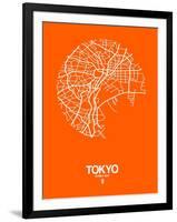 Tokyo Street Map Orange-NaxArt-Framed Art Print