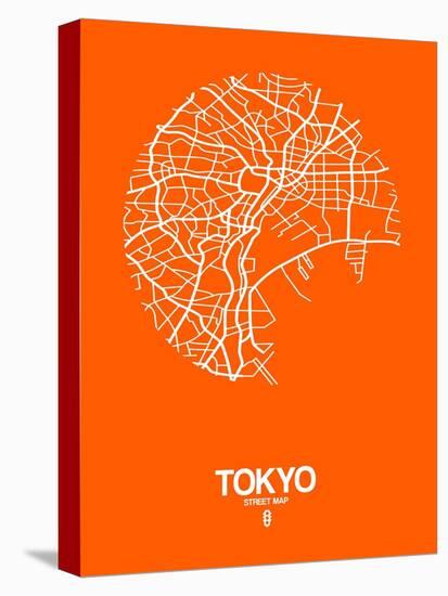 Tokyo Street Map Orange-NaxArt-Stretched Canvas