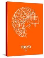 Tokyo Street Map Orange-NaxArt-Stretched Canvas