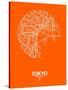 Tokyo Street Map Orange-NaxArt-Stretched Canvas