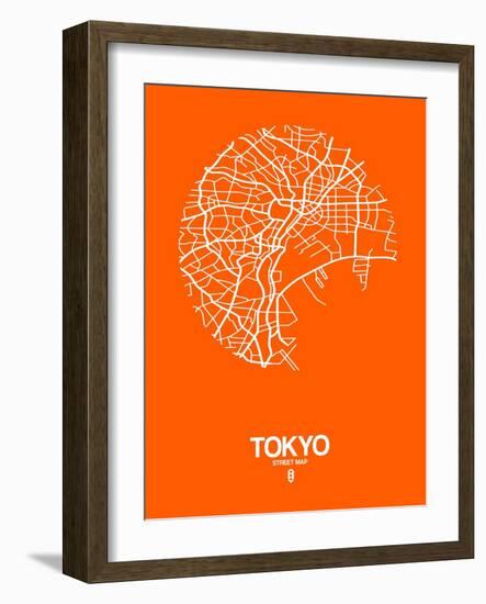 Tokyo Street Map Orange-NaxArt-Framed Art Print