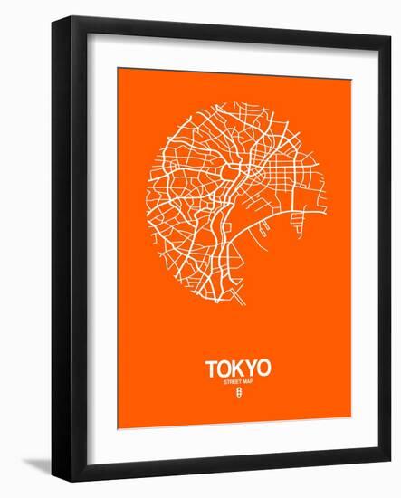 Tokyo Street Map Orange-NaxArt-Framed Art Print