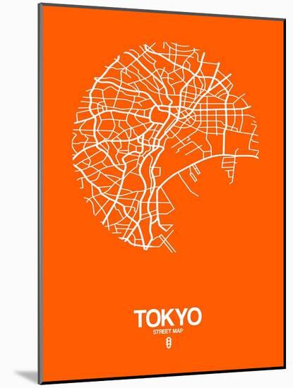 Tokyo Street Map Orange-NaxArt-Mounted Art Print