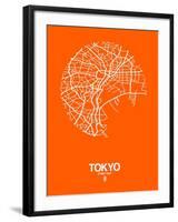 Tokyo Street Map Orange-NaxArt-Framed Art Print