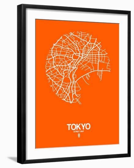 Tokyo Street Map Orange-NaxArt-Framed Art Print