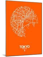 Tokyo Street Map Orange-NaxArt-Mounted Art Print
