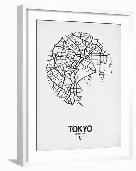 Tokyo Street Map White-null-Framed Art Print