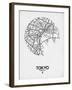 Tokyo Street Map White-null-Framed Art Print