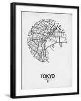 Tokyo Street Map White-null-Framed Art Print