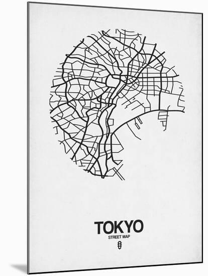 Tokyo Street Map White-null-Mounted Art Print