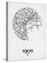 Tokyo Street Map White-null-Stretched Canvas