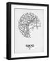 Tokyo Street Map White-NaxArt-Framed Art Print