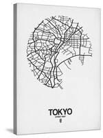 Tokyo Street Map White-NaxArt-Stretched Canvas