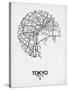 Tokyo Street Map White-NaxArt-Stretched Canvas