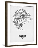 Tokyo Street Map White-NaxArt-Framed Art Print