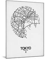 Tokyo Street Map White-NaxArt-Mounted Art Print
