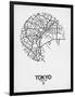 Tokyo Street Map White-NaxArt-Framed Art Print