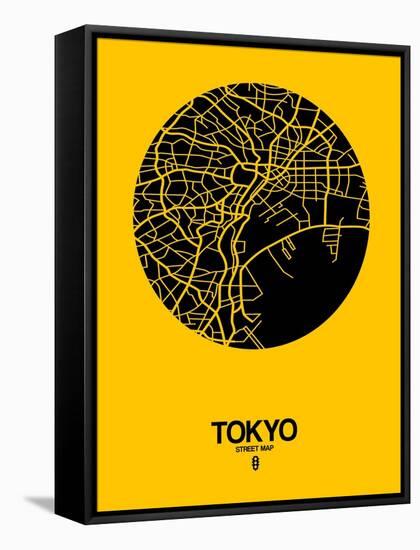 Tokyo Street Map Yellow-null-Framed Stretched Canvas