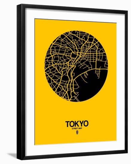 Tokyo Street Map Yellow-null-Framed Art Print