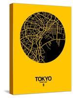 Tokyo Street Map Yellow-NaxArt-Stretched Canvas