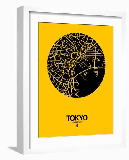 Tokyo Street Map Yellow-NaxArt-Framed Art Print