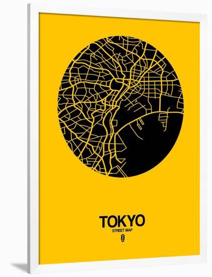 Tokyo Street Map Yellow-NaxArt-Framed Art Print