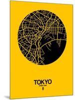 Tokyo Street Map Yellow-NaxArt-Mounted Art Print